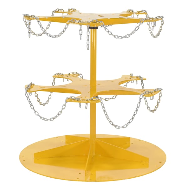 Vestil Steel 5 Gallon Pail Carousel Rack, 10 Pails 350 lbs. Capacity Per Shelf Yellow PAIL-T2-CAR-10 - main